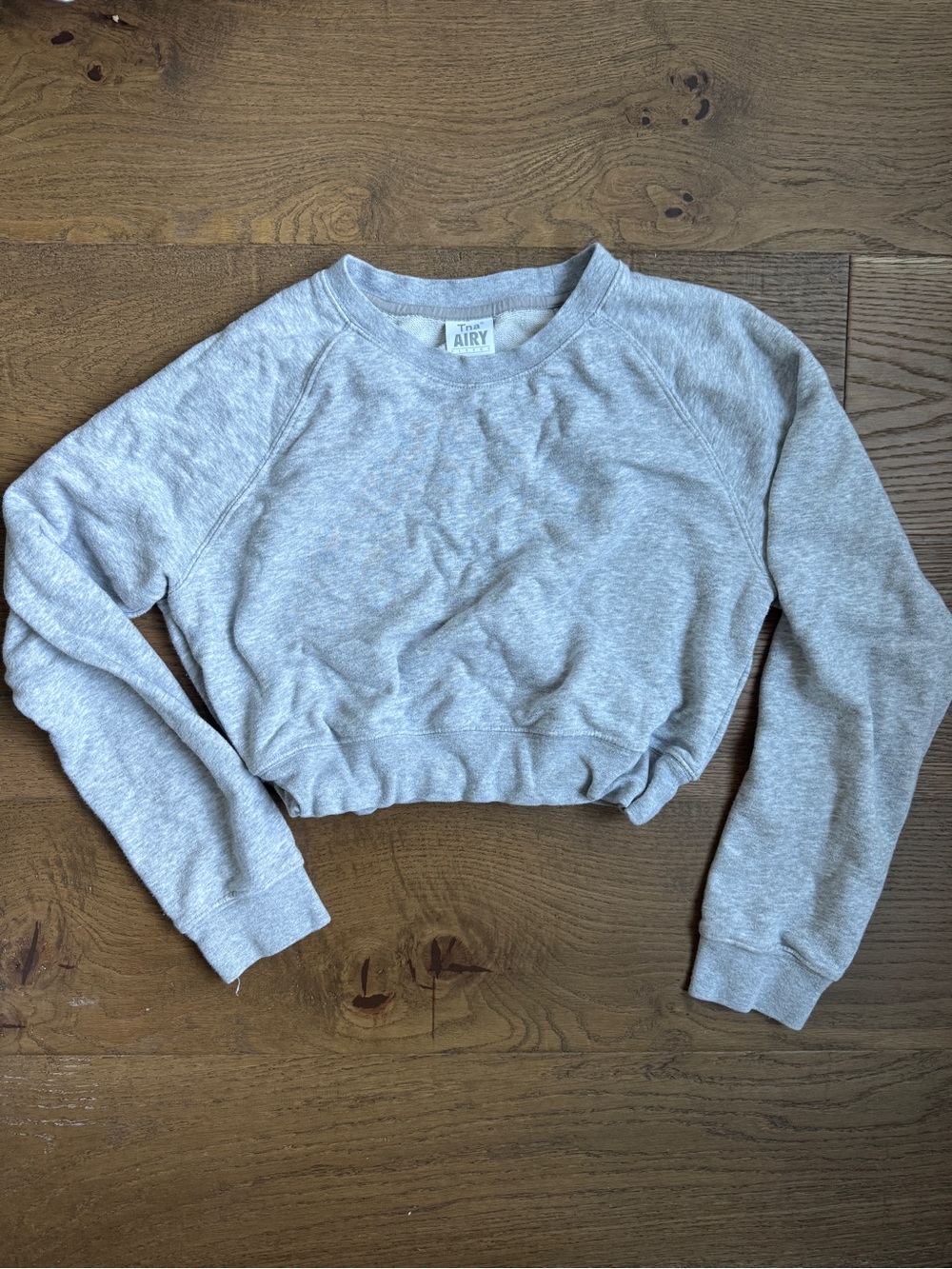 TNA Heather Gray Cropped Crewneck Sweatshirt